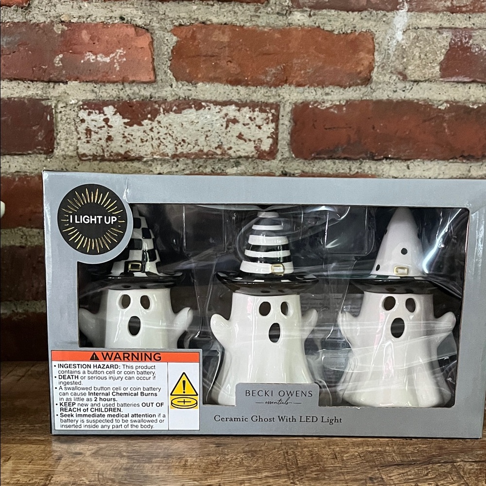 Ceramic Ghosts with LED Light Becky Owens